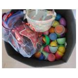 LARGE MISC PILE OF PLASTIC TOTES