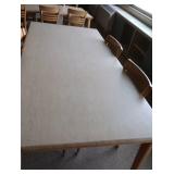 LARGE SOLID OAK TABLE AND 4 CHAIRS