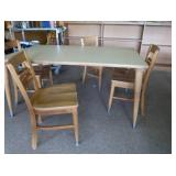RECTANGULAR SOLID OAK TABLE & 4 CHAIRS