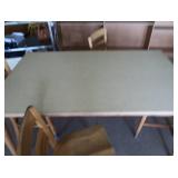 RECTANGULAR SOLID OAK TABLE & 4 CHAIRS