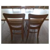 SOLID OAK RECTANGULAR TABLE AND 4 SOLID OAK CHAIRS