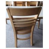 SOLID OAK TABLE AND 4 SOLID OAK CHAIRS