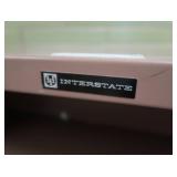 MISC LOT CABINET, PRESS BOARDS, CLOSET RACK & FAN
