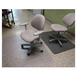 FLOOR MATTS AND 2 OFFICE CHAIRS