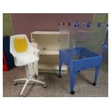 VINTAGE MCDONALDS HEIGHT CHAIR, SHELF AND OBSERVATION STATION