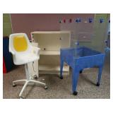 VINTAGE MCDONALDS HEIGHT CHAIR, SHELF AND OBSERVATION STATION