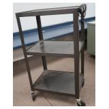 BLACK METAL ROLLY CART