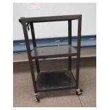 BLACK METAL ROLLY CART