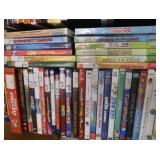 3 BOXES OF DVDS