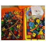 4 TRAYS FULL OF LEARNING TOYS/UTENSILS