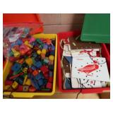 4 TRAYS FULL OF LEARNING TOYS/UTENSILS