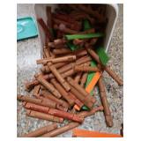LARGE BUCKET OF LINCOLN LOGS