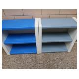 2 STACKABLE PLASTIC SHELVES