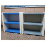 2 STACKABLE PLASTIC SHELVES