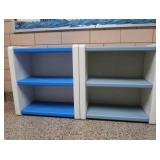 2 STACKABLE PLASTIC SHELVES
