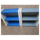 2 STACKABLE PLASTIC SHELVES