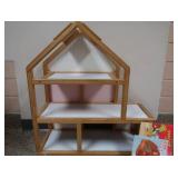 WOODEN PLAYTIME DOLL HOUSE AND BOOKS