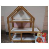 WOODEN PLAYTIME DOLL HOUSE AND BOOKS