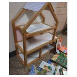 WOODEN PLAYTIME DOLL HOUSE AND BOOKS