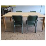 RECTANGULAR TABLE AND 4 CHAIRS