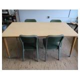RECTANGULAR TABLE AND 4 CHAIRS