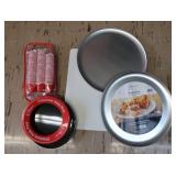 PIZZA PANS, RED SOLO CUPS, PLASTIC FRISBEES