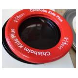 PIZZA PANS, RED SOLO CUPS, PLASTIC FRISBEES