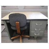 NICE METAL DESK AND COMPUTER CHAIR