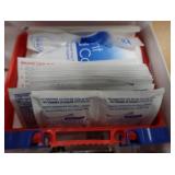FIRST AID KIT, BLOOD PRESSURE MACHINE AND STETHOSCOPE