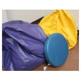 2 BEAN BAG CHAIRS & CIRCLE CUSHION