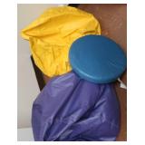 2 BEAN BAG CHAIRS & CIRCLE CUSHION