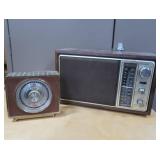 MTA ANTIQUE AM/FM TABLETOP RADIO & THERMOMETER