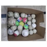 BOX OF BASEBALLS/SOFTBALLS