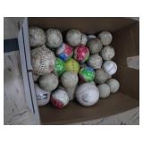 BOX OF BASEBALLS/SOFTBALLS