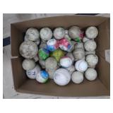 BOX OF BASEBALLS/SOFTBALLS