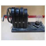 CAST IRON "WELCH" HAND CRANK GENERATOR