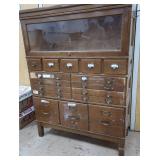 "SHAW-WALKER" WOODEN STACKING  LIBRARY FILE CABINET