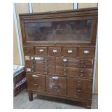 "SHAW-WALKER" WOODEN STACKING  LIBRARY FILE CABINET