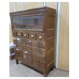 "SHAW-WALKER" WOODEN STACKING  LIBRARY FILE CABINET