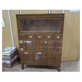 "SHAW-WALKER" WOODEN STACKING  LIBRARY FILE CABINET