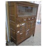 "SHAW-WALKER" WOODEN STACKING  LIBRARY FILE CABINET