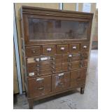 "SHAW-WALKER" WOODEN STACKING  LIBRARY FILE CABINET