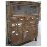 "SHAW-WALKER" WOODEN STACKING  LIBRARY FILE CABINET