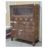 "SHAW-WALKER" WOODEN STACKING  LIBRARY FILE CABINET