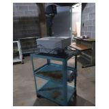 METAL ROLLY CART AND OVERHEAD WALL PROJECTOR