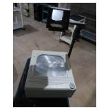 METAL ROLLY CART AND OVERHEAD WALL PROJECTOR