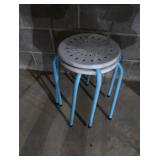 2 CUTE BLUE FOOTED ANTIQUE STOOLS