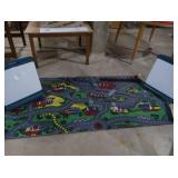 2 FLOOR EASELS AND FUNKY ROAD MAP RUG