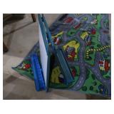 2 FLOOR EASELS AND FUNKY ROAD MAP RUG