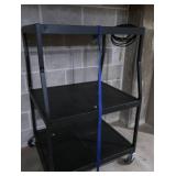OVERSIZED CURVED METAL ROLLEY CART